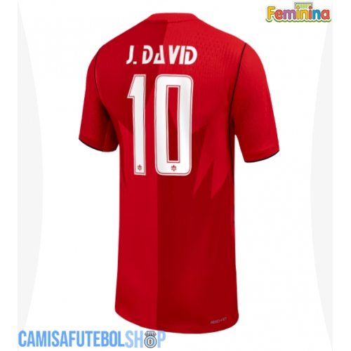 Camisa de time de futebol Canadá Jonathan David #10 Replicas 1º Equipamento Feminina Mundo 2026 Manga Curta